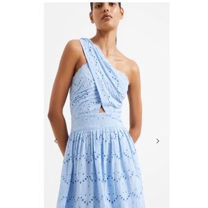French Connection Appelona Anglaise dress. Placid Blue Size 4. Retails for $148.